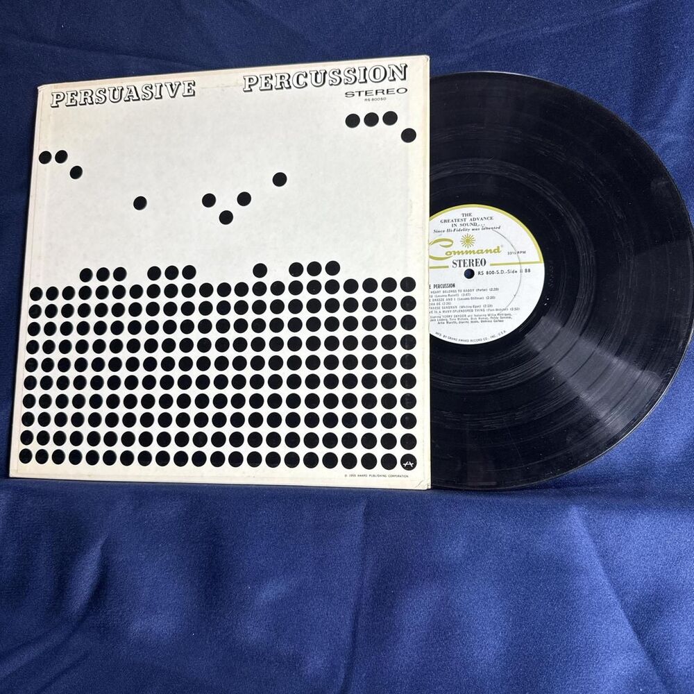 1970s percussion record on black vinyl, 12" LP vinyl #percussion